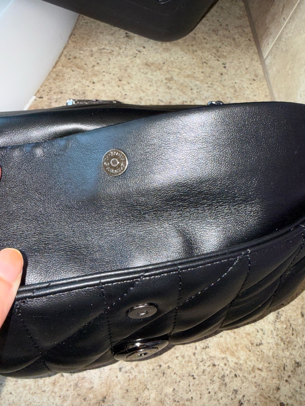 Coach Black Quilted Shoulder Bag with Chain Strap - Picture 9 of 11